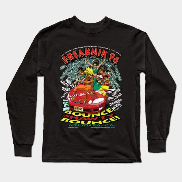 Freaknik 1996 Bounce Shawty Bounce! Afrocentric Colorway Long Sleeve T-Shirt by Epps Art